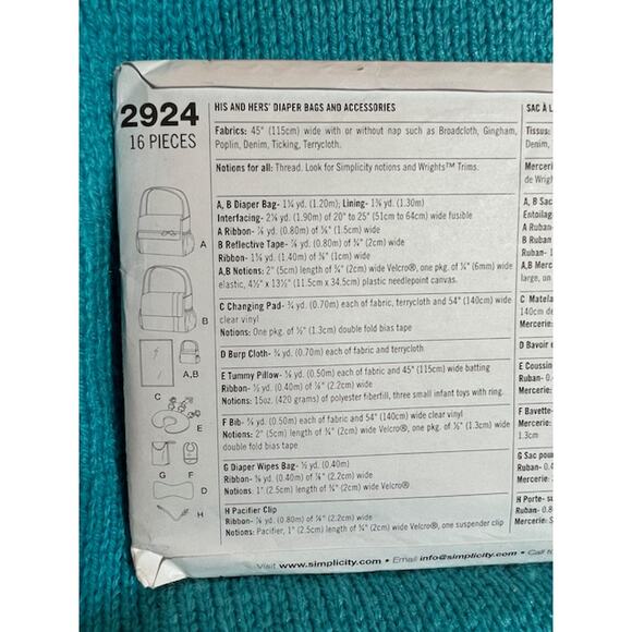 Simplicity 2924 his and hers bags and accessories - Picture 4 of 5